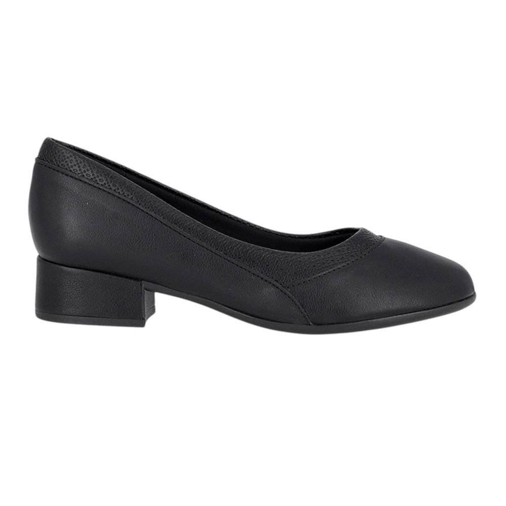 Sapato Piccadilly Clássico Salto Baixo Feminino Preto 1