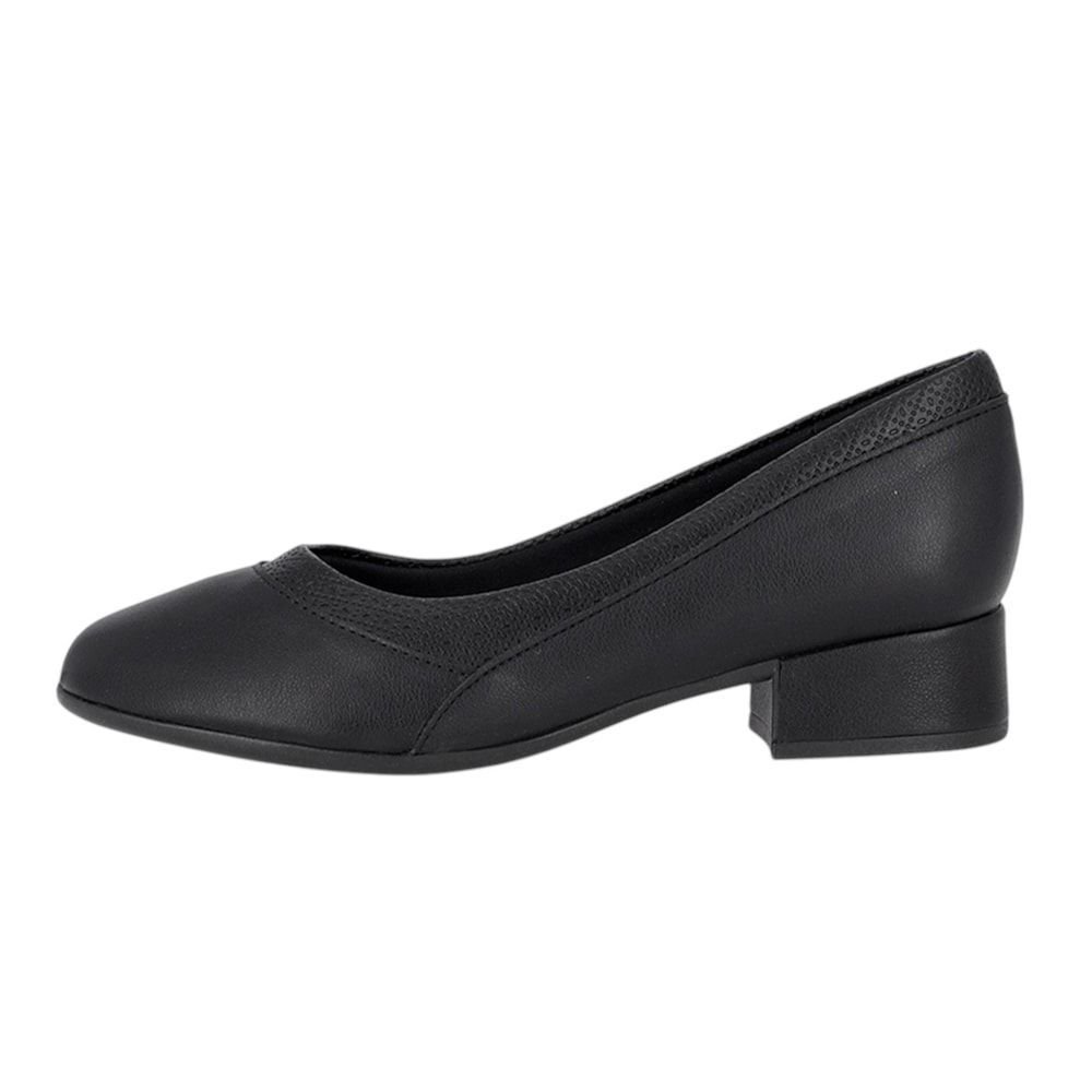 Sapato Piccadilly Clássico Salto Baixo Feminino Preto 2