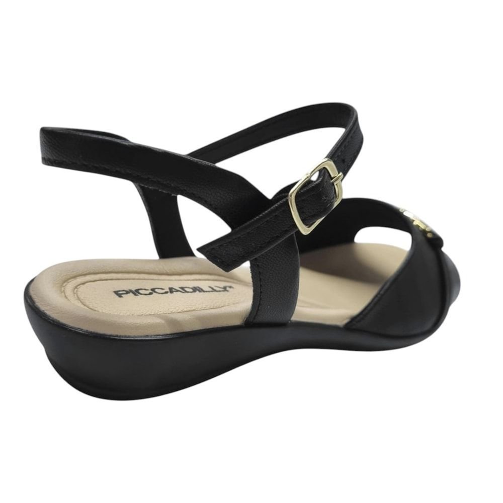 Sandália Piccadilly Rasteira Camila Feminina Preto 4