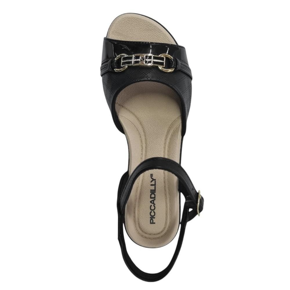 Sandália Piccadilly Rasteira Camila Feminina Preto 5