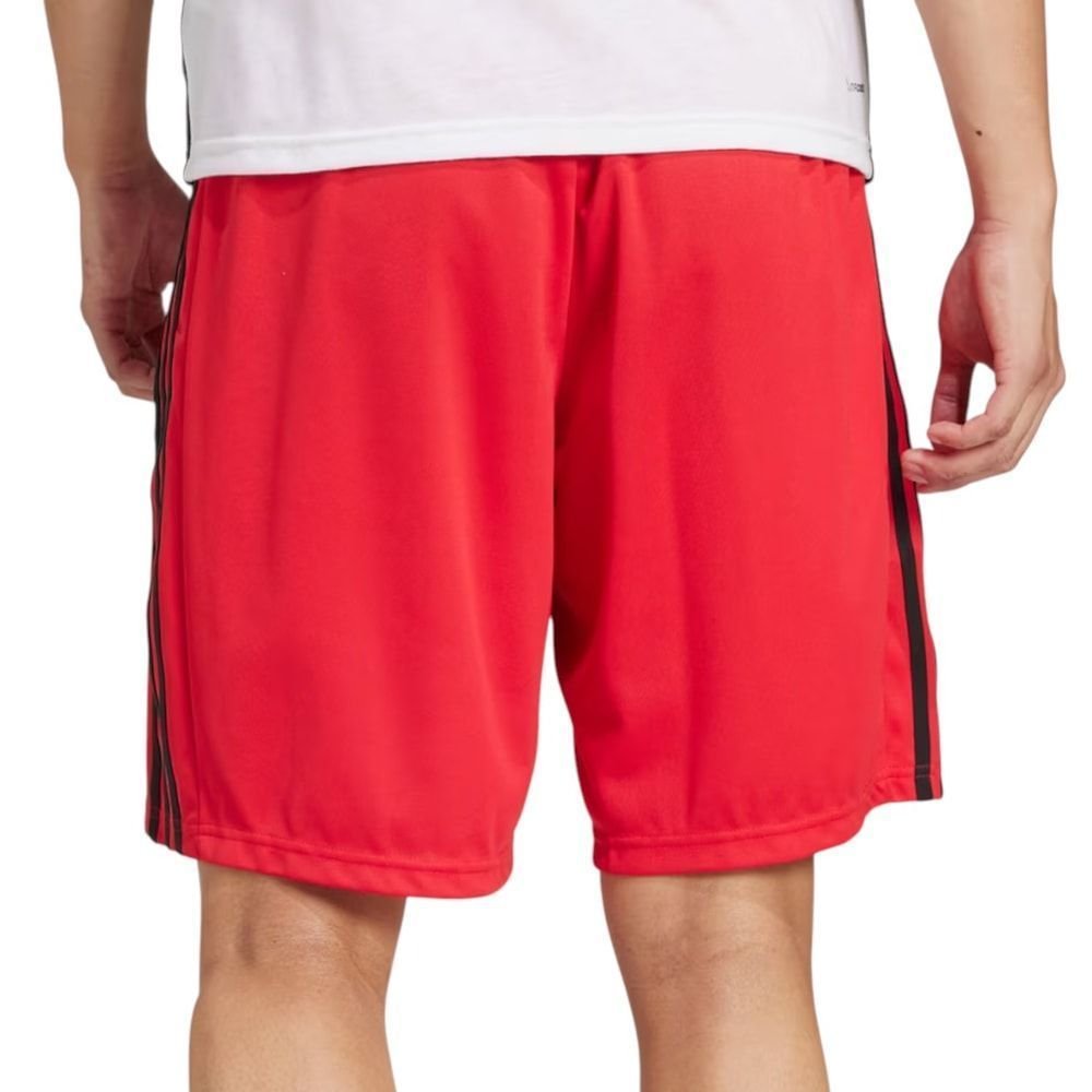 Bermuda Adidas Essentials 3 Stripes Masculina Vermelho 2
