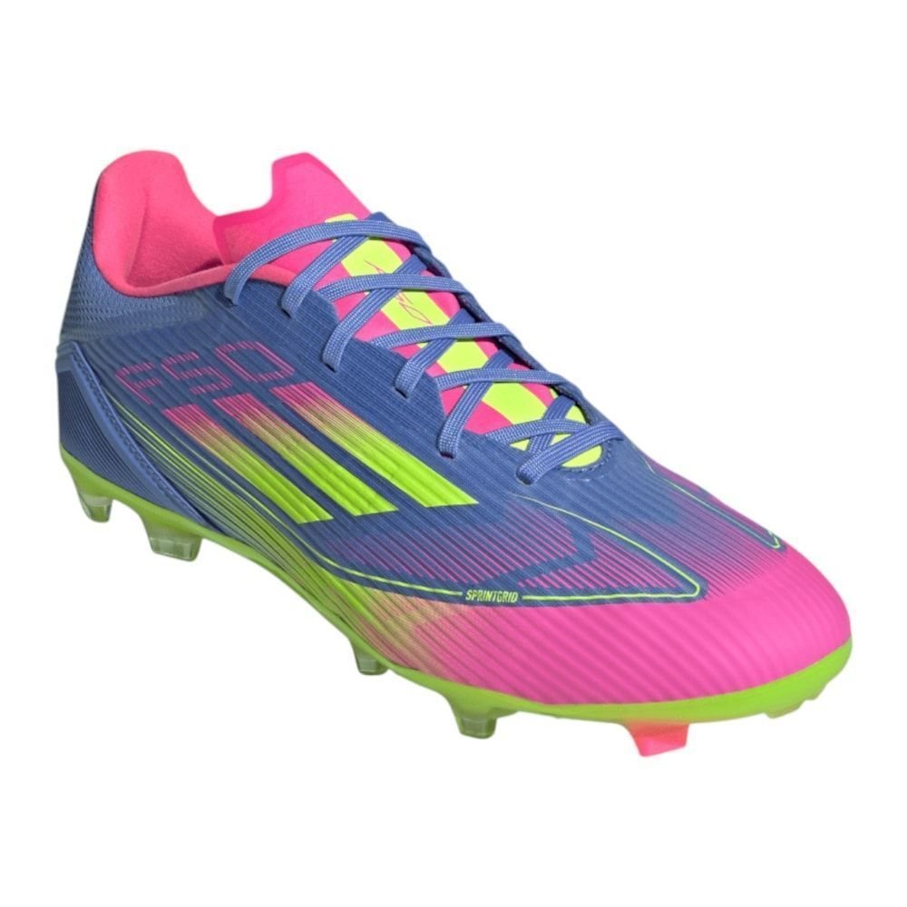 Chuteira Campo Adidas F50 League Azul/Verde/Rosa 3