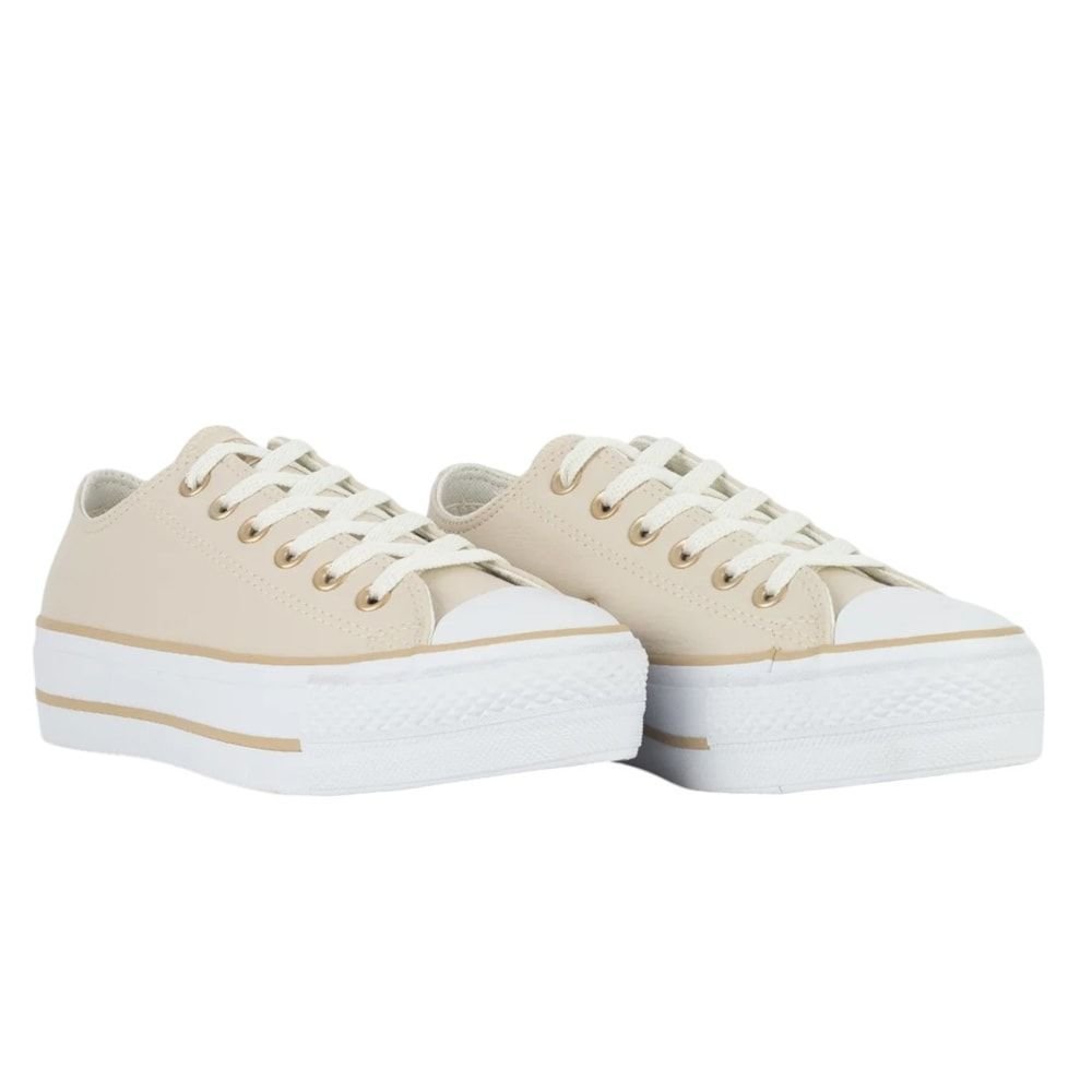Tênis Converse All Star Chuck Taylor Lift OX Feminino Bege 3