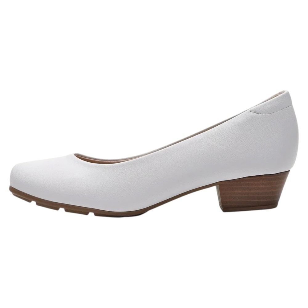 Sapato Modare Salto Baixo Feminino Branco 2