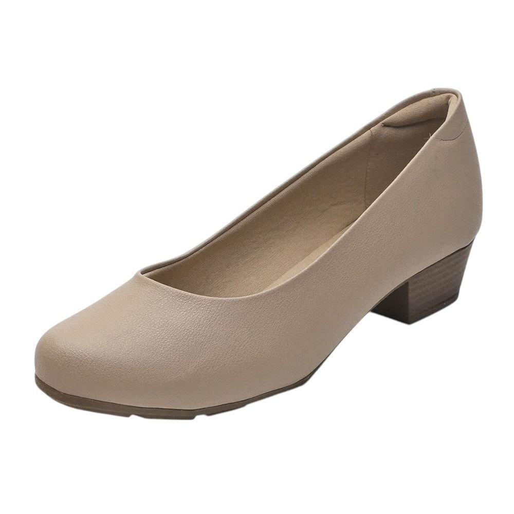 Sapato Modare Salto Baixo Feminino Bege 3