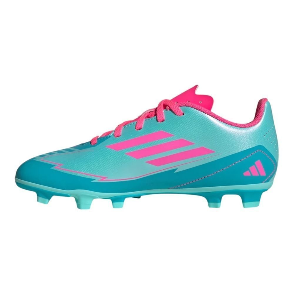 Chuteira Campo Adidas F50 Club Messi Infantil Verde/Rosa 2