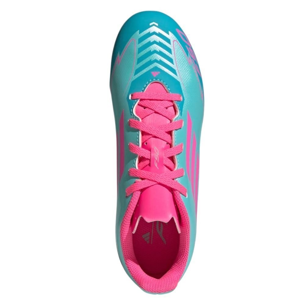 Chuteira Campo Adidas F50 Club Messi Infantil Verde/Rosa 5