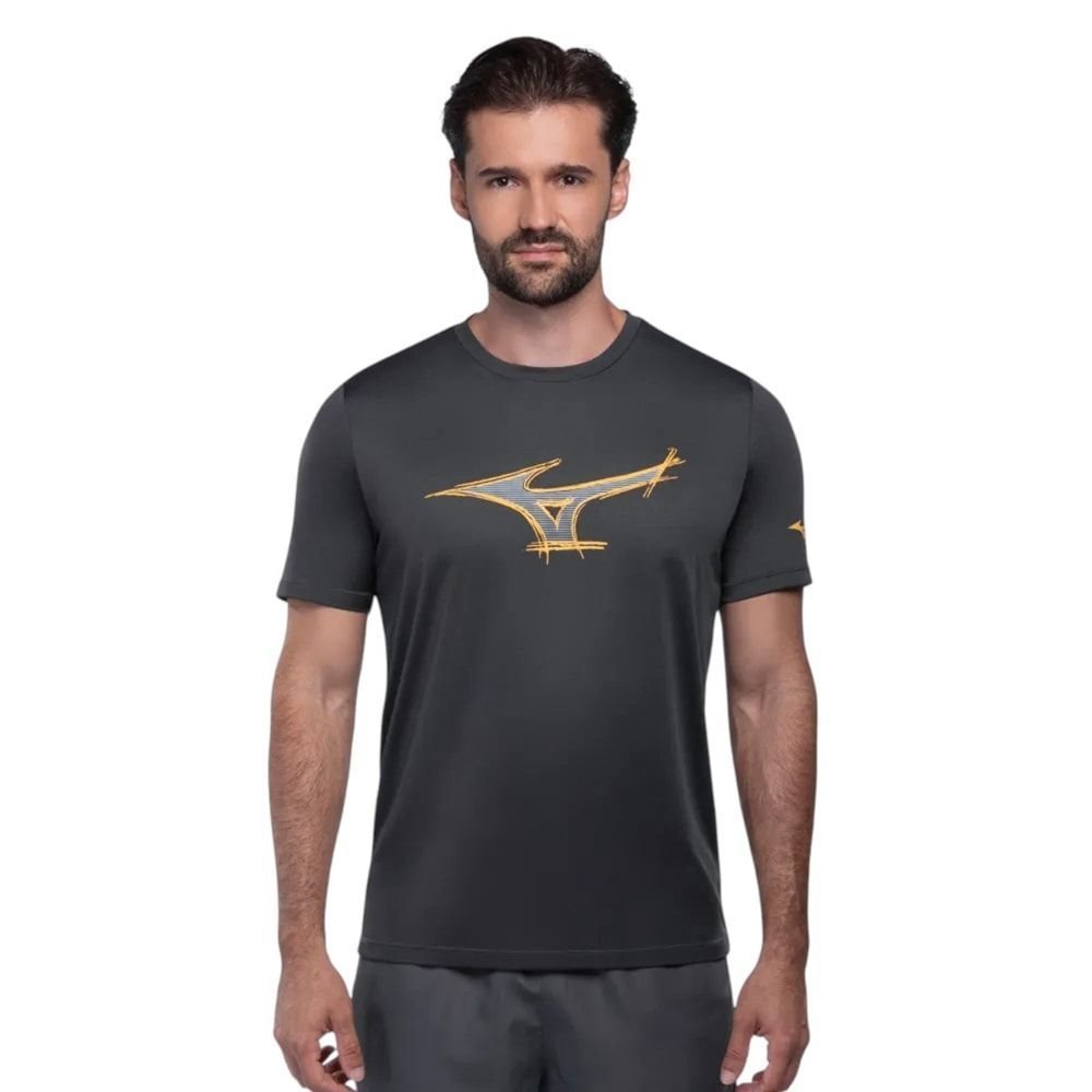 Camiseta Mizuno Energy Stamp Masculina Grafite 1