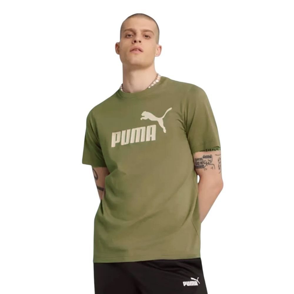 Camiseta Puma Essentials NO. 1 Logo Masculina Verde 1