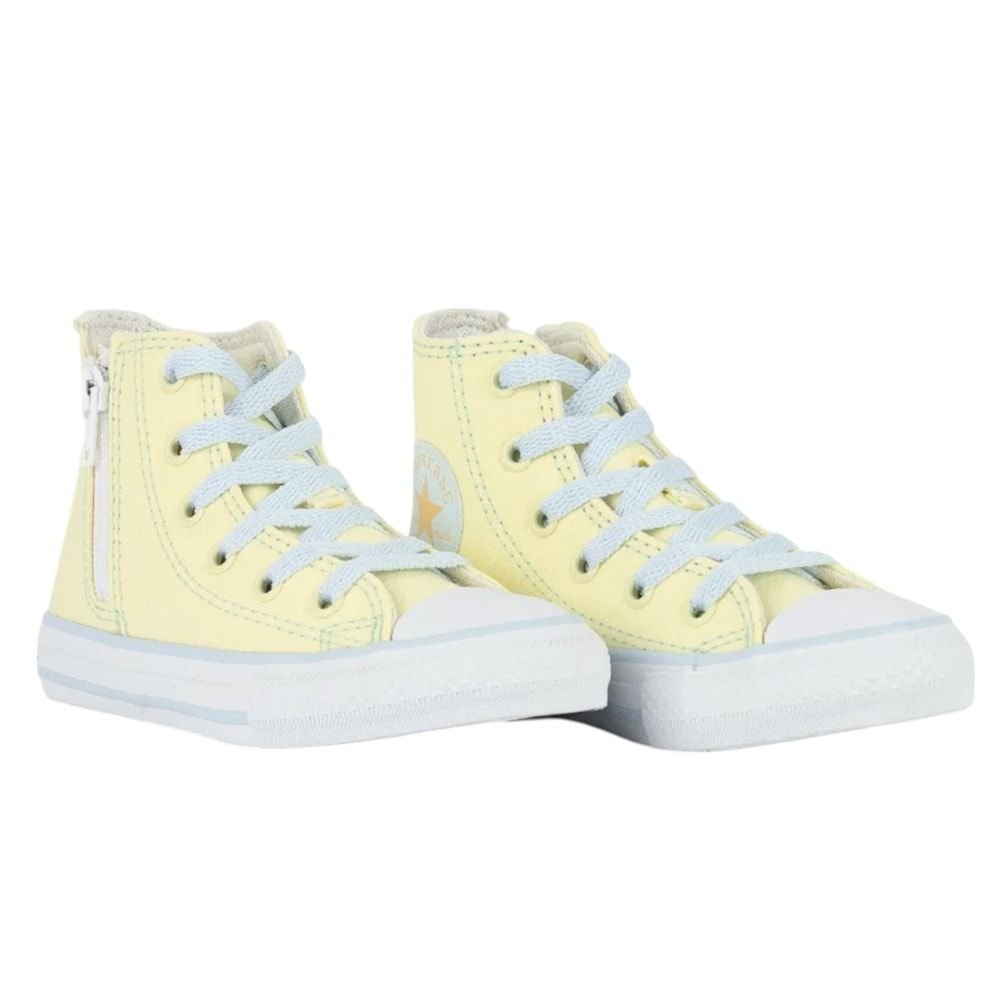 Tênis Converse All Star Chuck Taylor Side Zip HI Infantil Amarelo/Branco 2