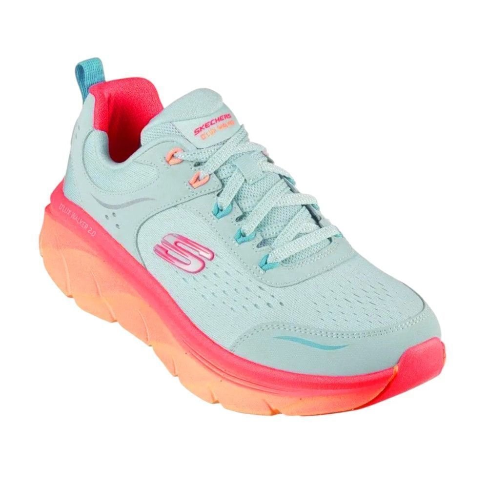 Tênis Skechers Dlux Walker 2.0 Neon Sites Feminino Verde/Rosa 3