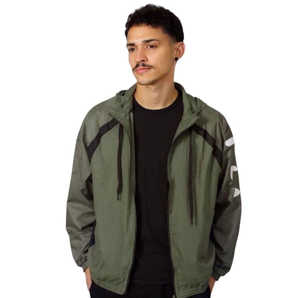Jaqueta Fila Color Block Letter Masculina Verde 4