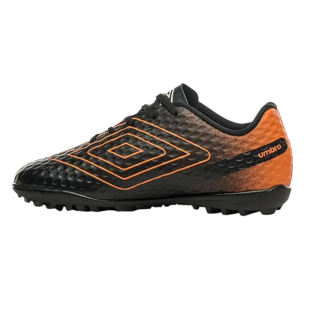 Chuteira Society Umbro Warskin Infantil Preto/Laranja 2