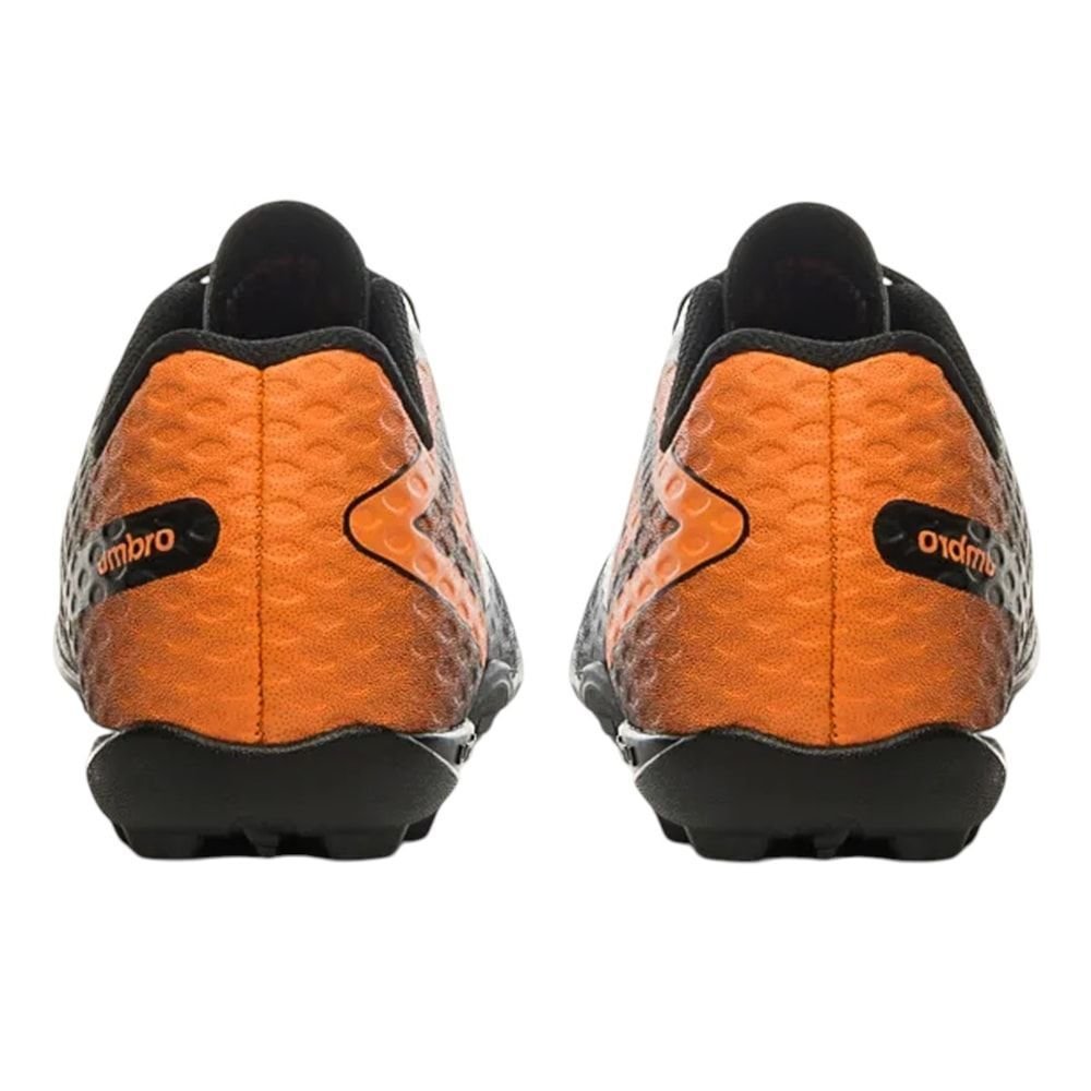 Chuteira Society Umbro Warskin Infantil Preto/Laranja 4