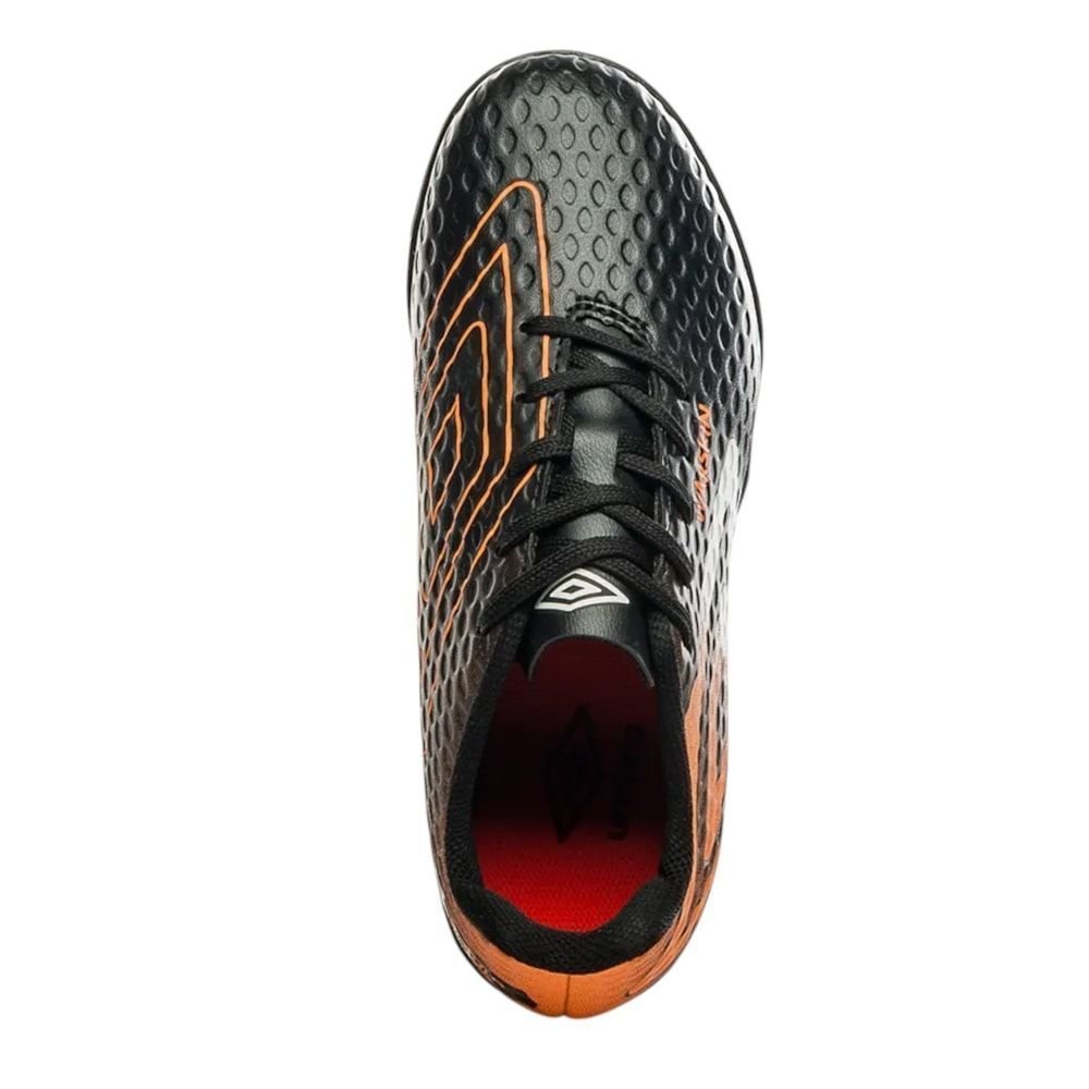 Chuteira Society Umbro Warskin Infantil Preto/Laranja 5