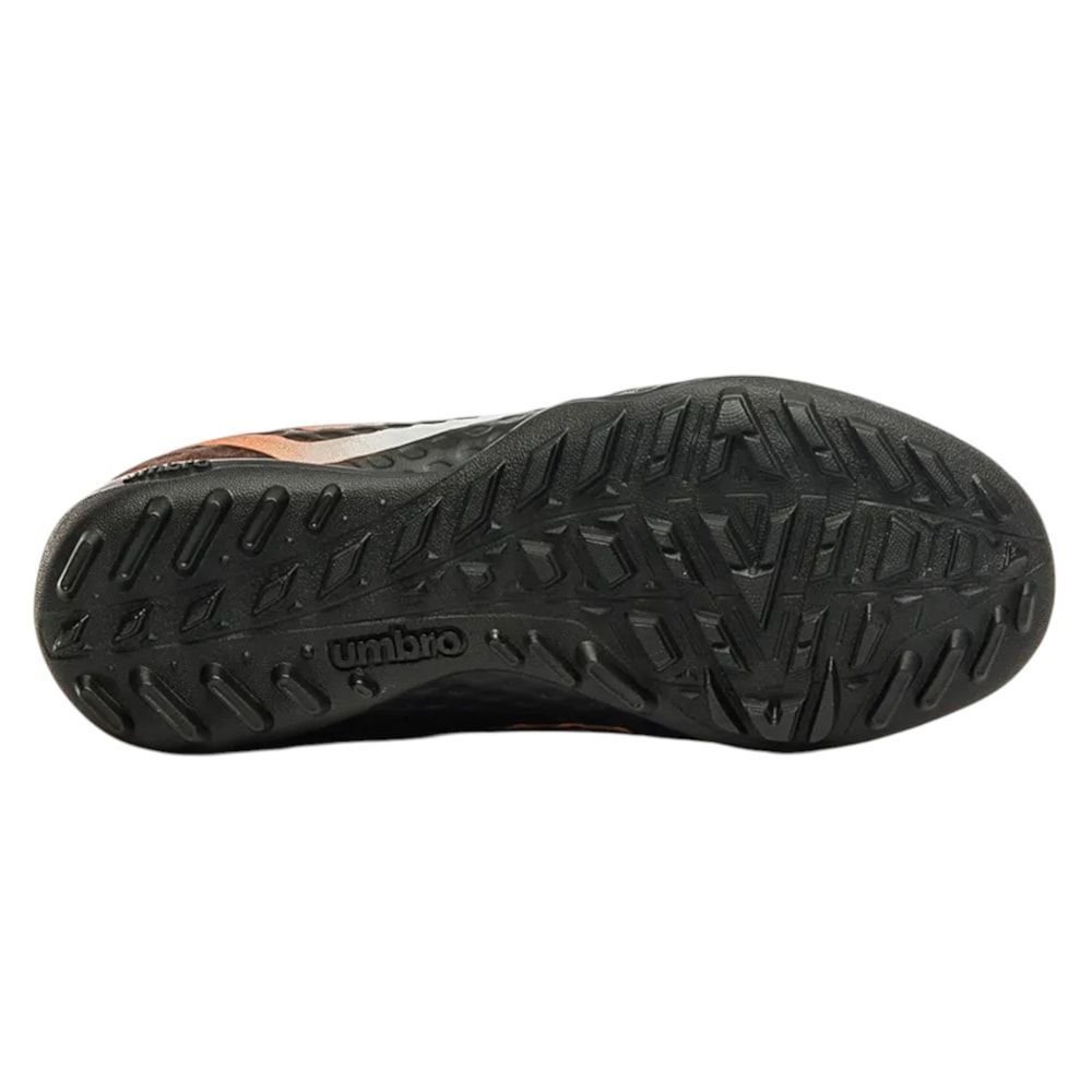 Chuteira Society Umbro Warskin Infantil Preto/Laranja 6