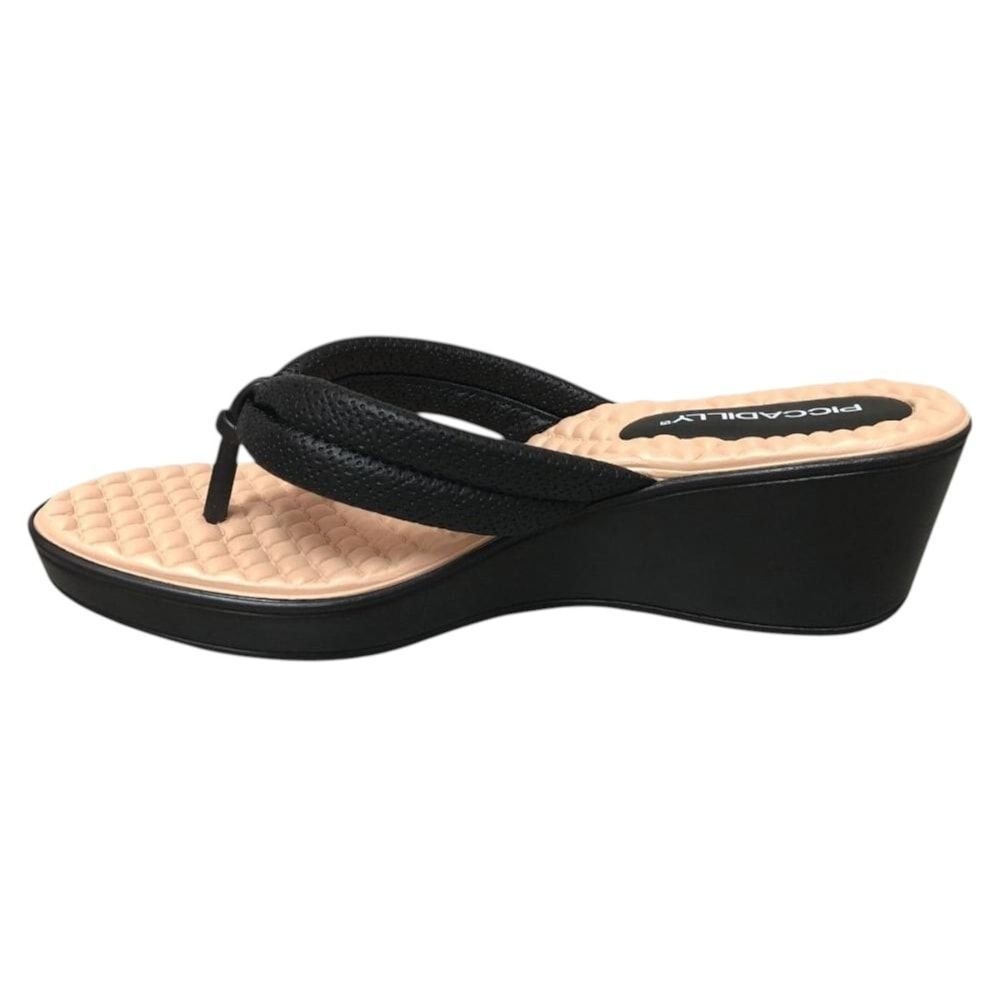 Chinelo Piccadilly Cecilia Anabela Feminino Preto 2
