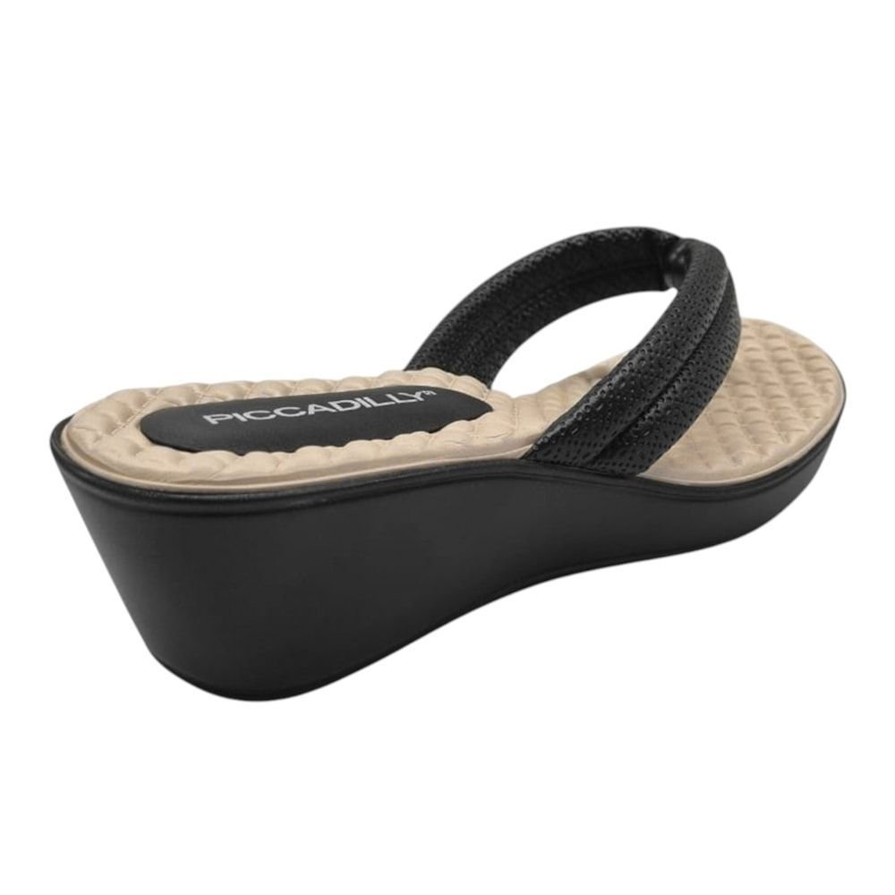 Chinelo Piccadilly Cecilia Anabela Feminino Preto 3