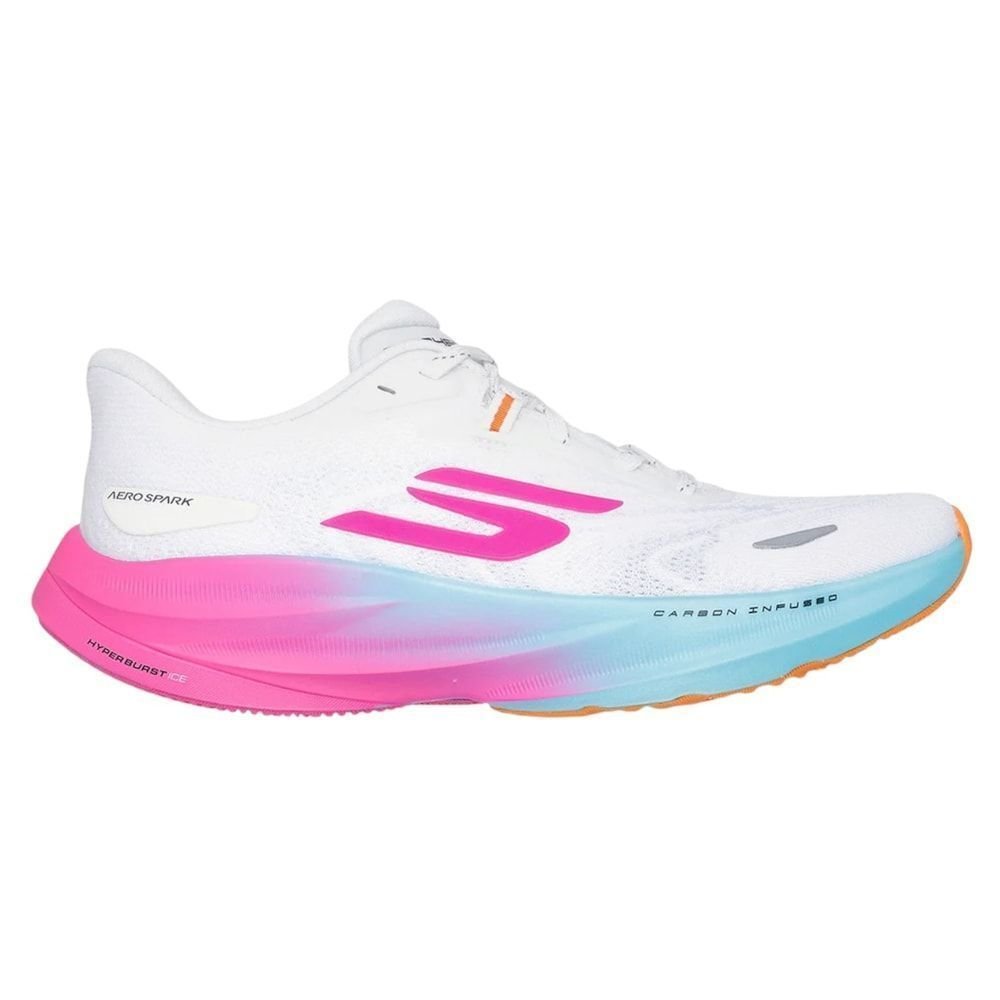 Tênis Skechers SKX Aero Spark Feminino Branco/Rosa/Azul