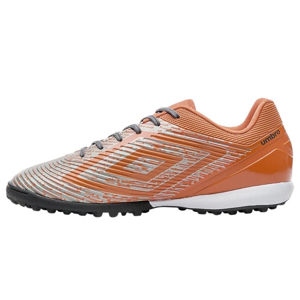 Chuteira Society Umbro Gravity Cinza/Laranja 2