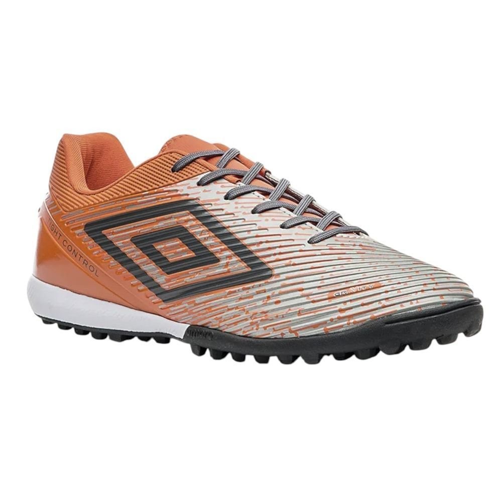 Chuteira Society Umbro Gravity Cinza/Laranja 3