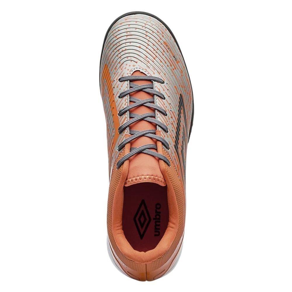 Chuteira Society Umbro Gravity Cinza/Laranja 5