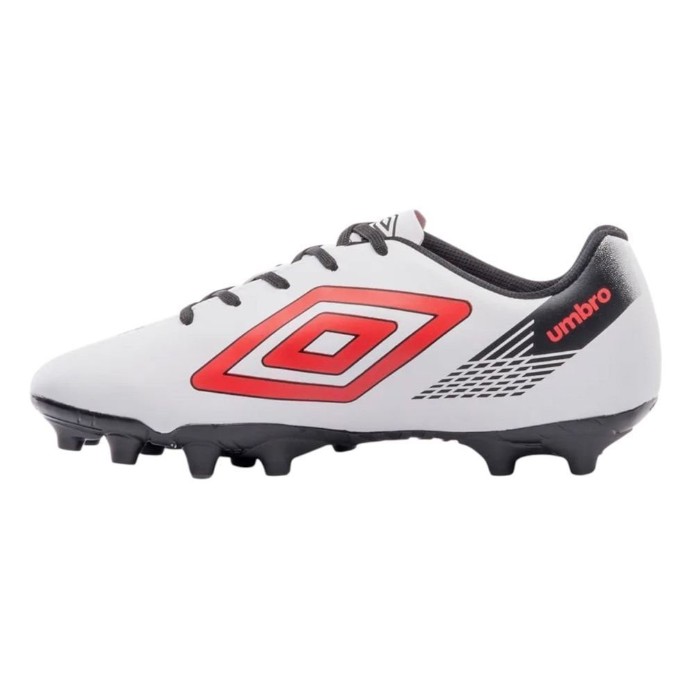 Chuteira Campo Umbro On Branco/Preto/Vermelho 2