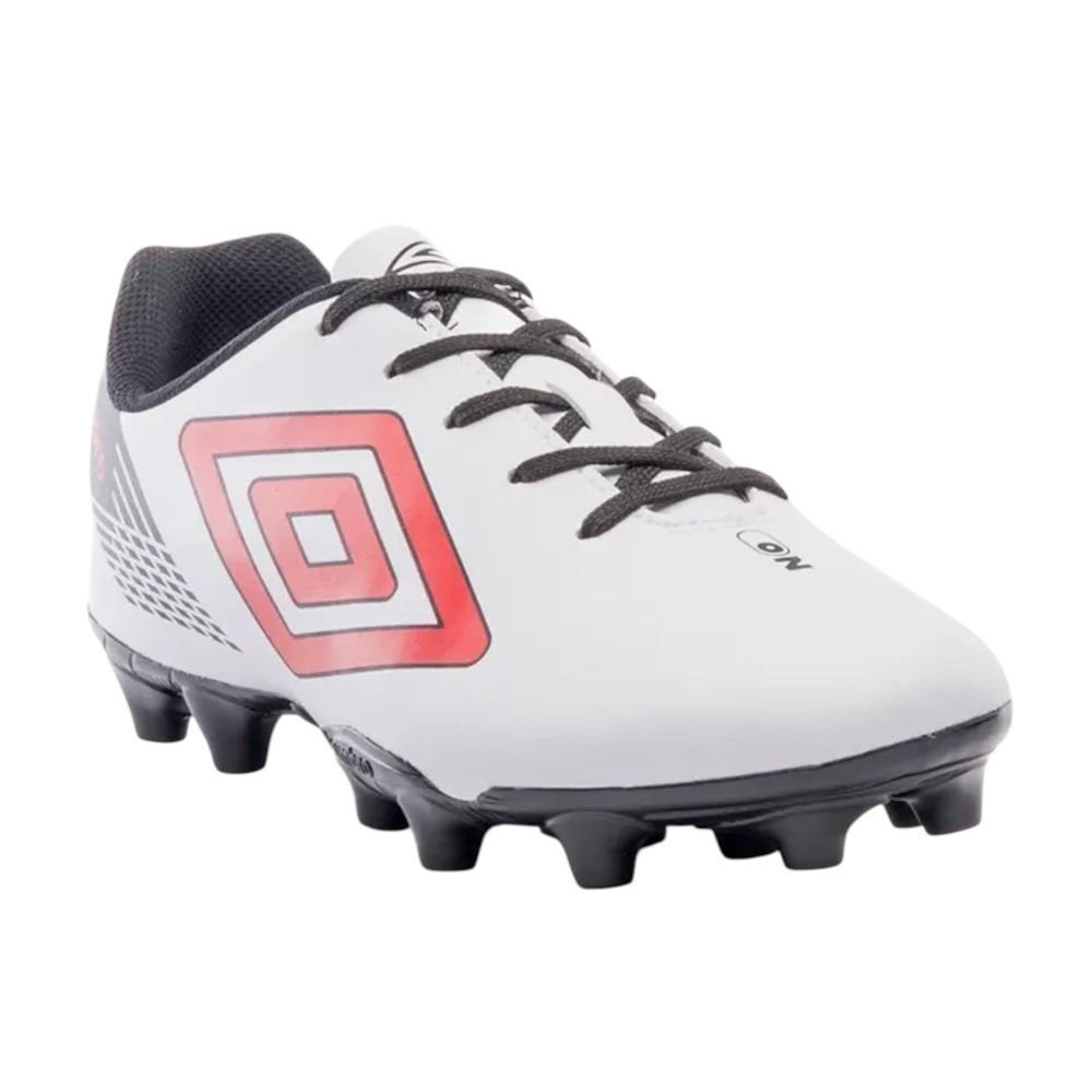 Chuteira Campo Umbro On Branco/Preto/Vermelho 3