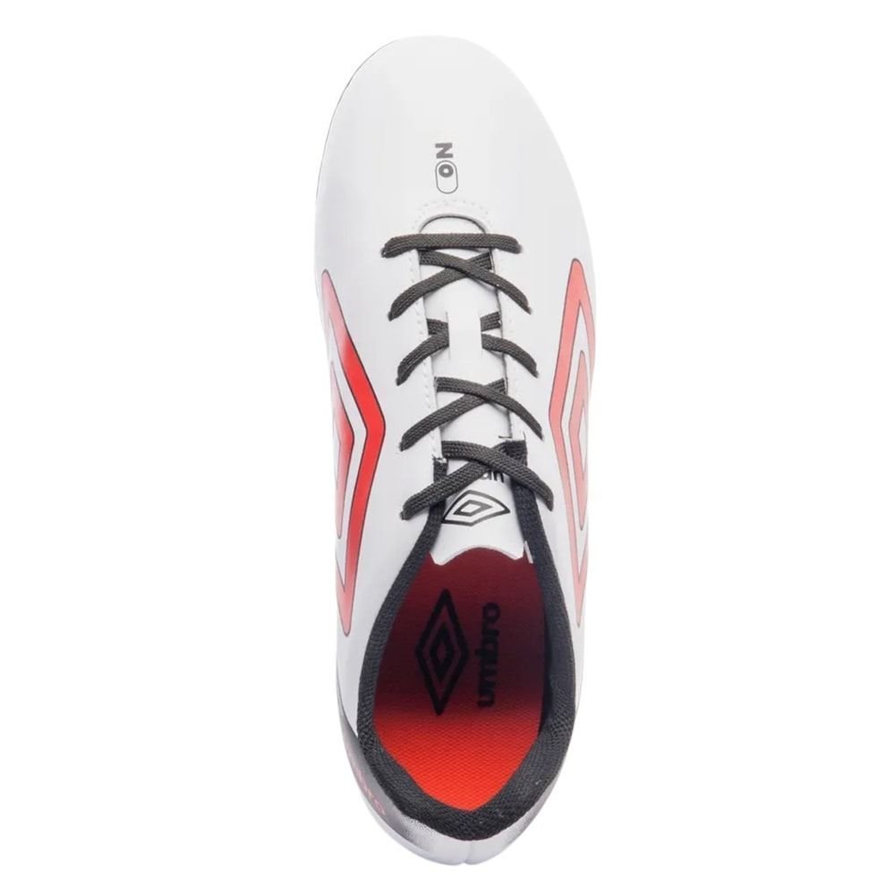Chuteira Campo Umbro On Branco/Preto/Vermelho 5