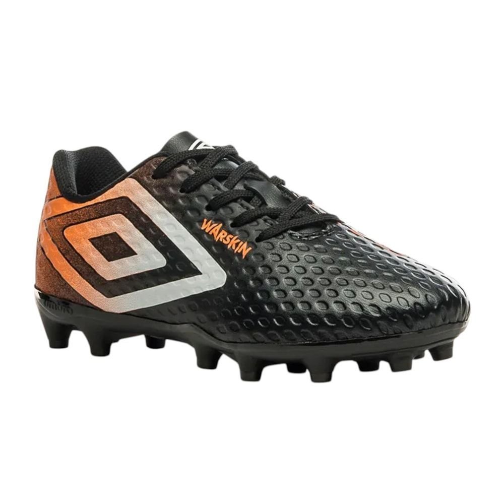 Chuteira Campo Umbro Warskin Infantil Preto/Laranja 3