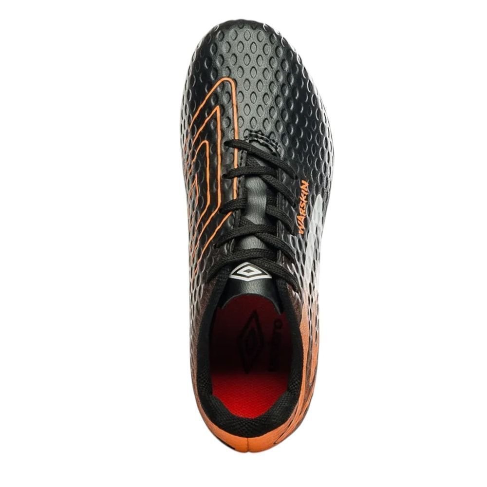 Chuteira Campo Umbro Warskin Infantil Preto/Laranja 5