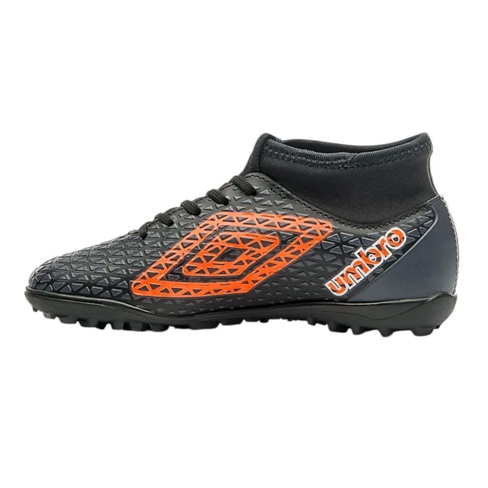 Chuteira Society Umbro Mutant Infantil Preto/Laranja 2