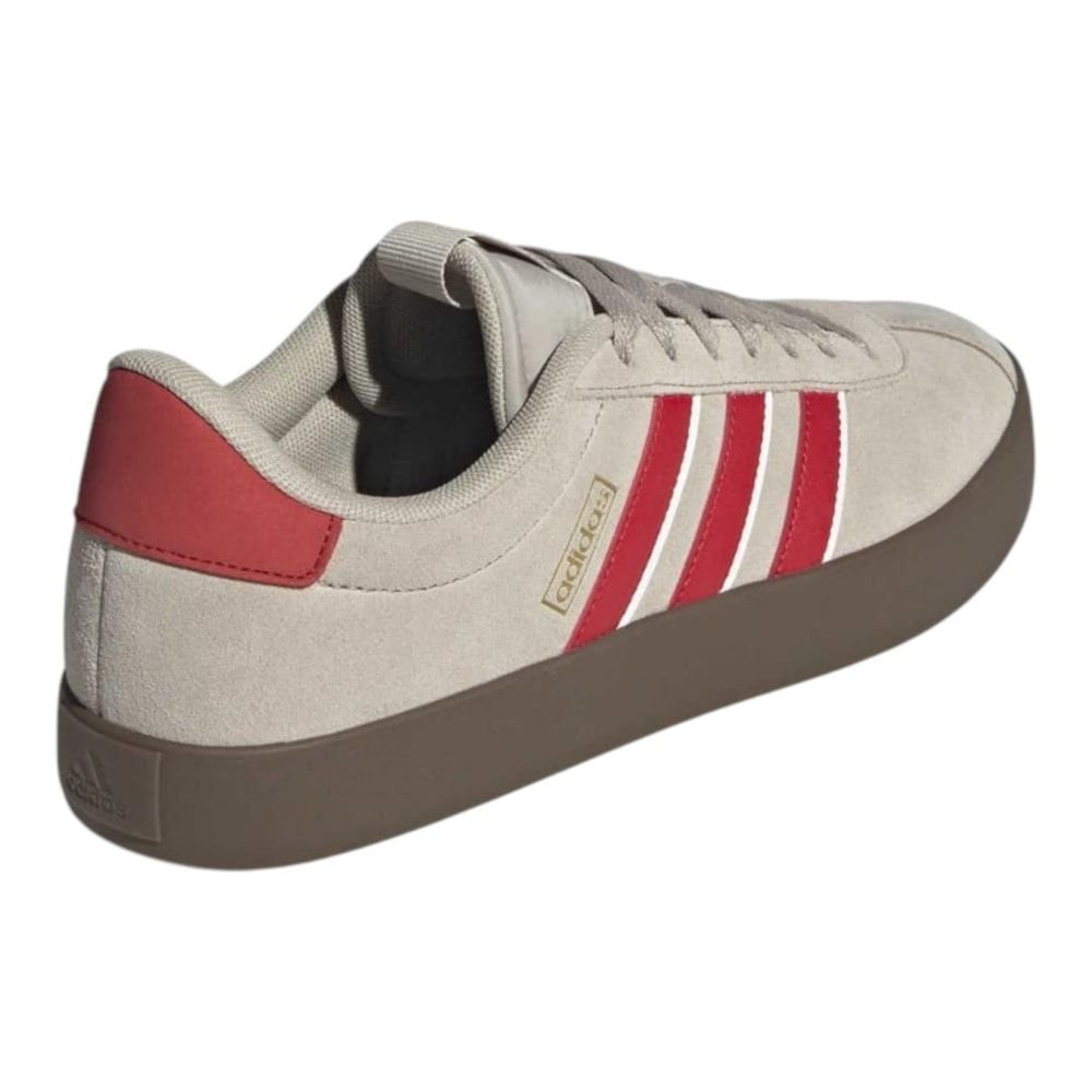 Tênis Adidas VL Court 3.0 Feminino Bege/Vermelho 4