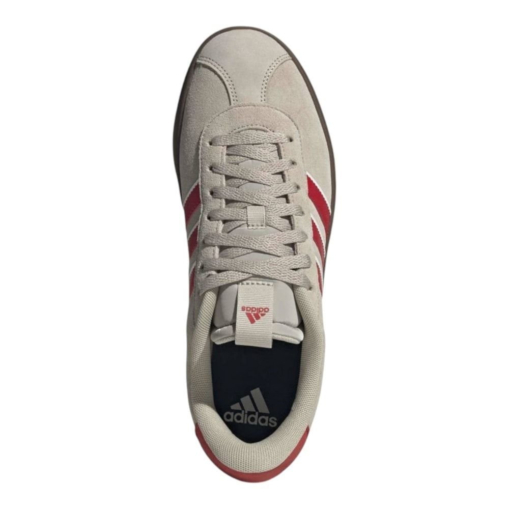 Tênis Adidas VL Court 3.0 Feminino Bege/Vermelho 5