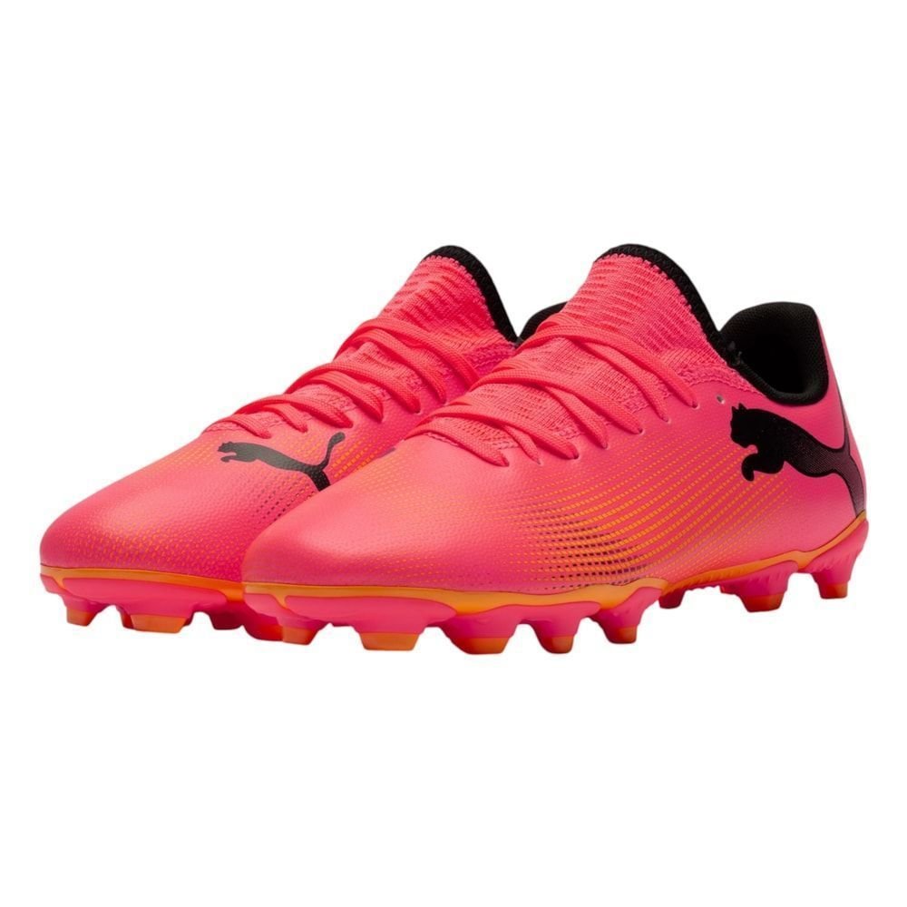 Chuteira Campo Puma Future 7 Play FG/AG Infantil Rosa 4
