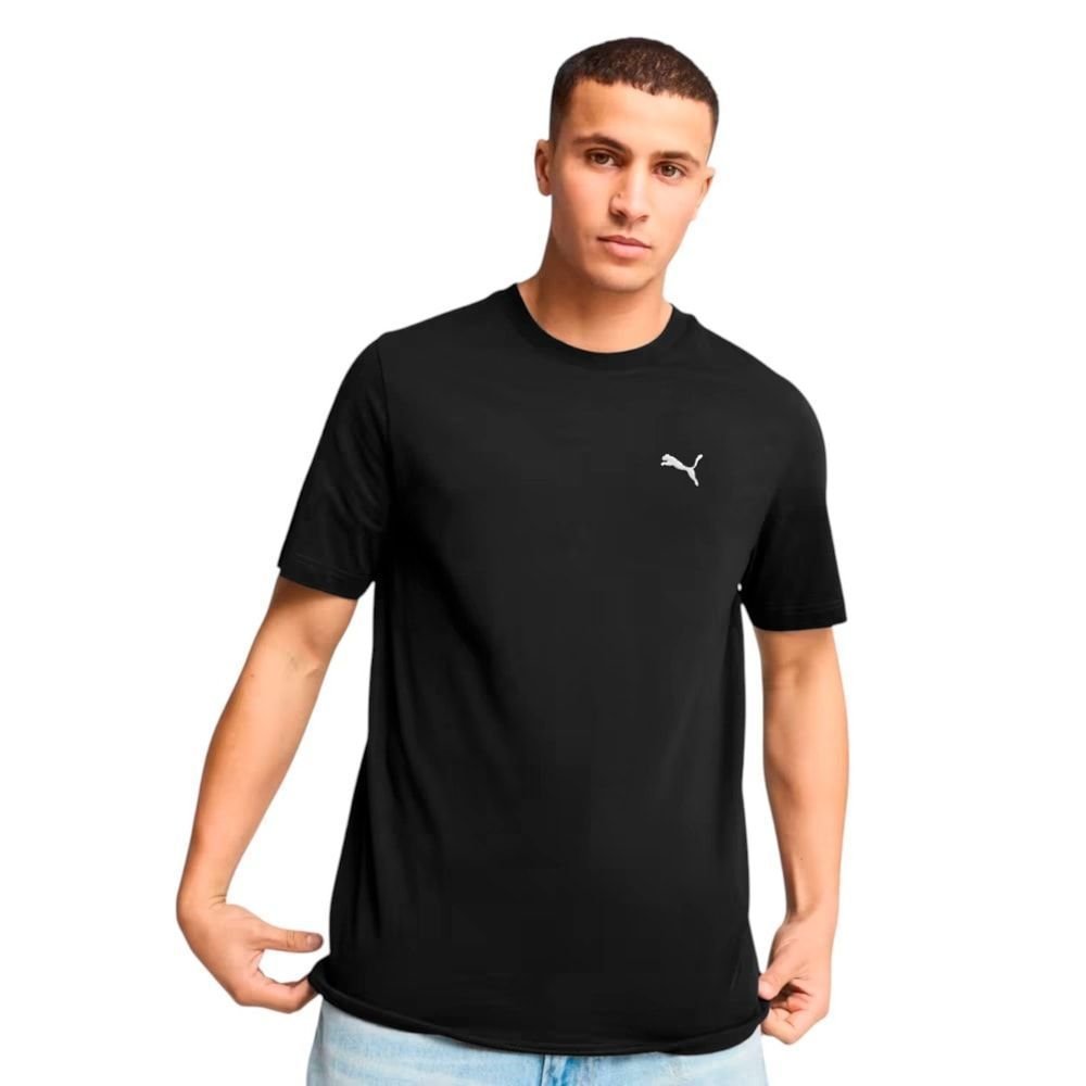 Camiseta Puma Essentials Smaal Logo Masculina Preto 1
