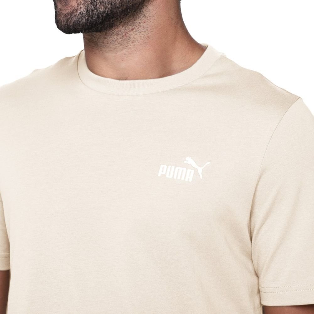 Camiseta Puma Ess Small NO. 1 Logo Masculina Bege 3