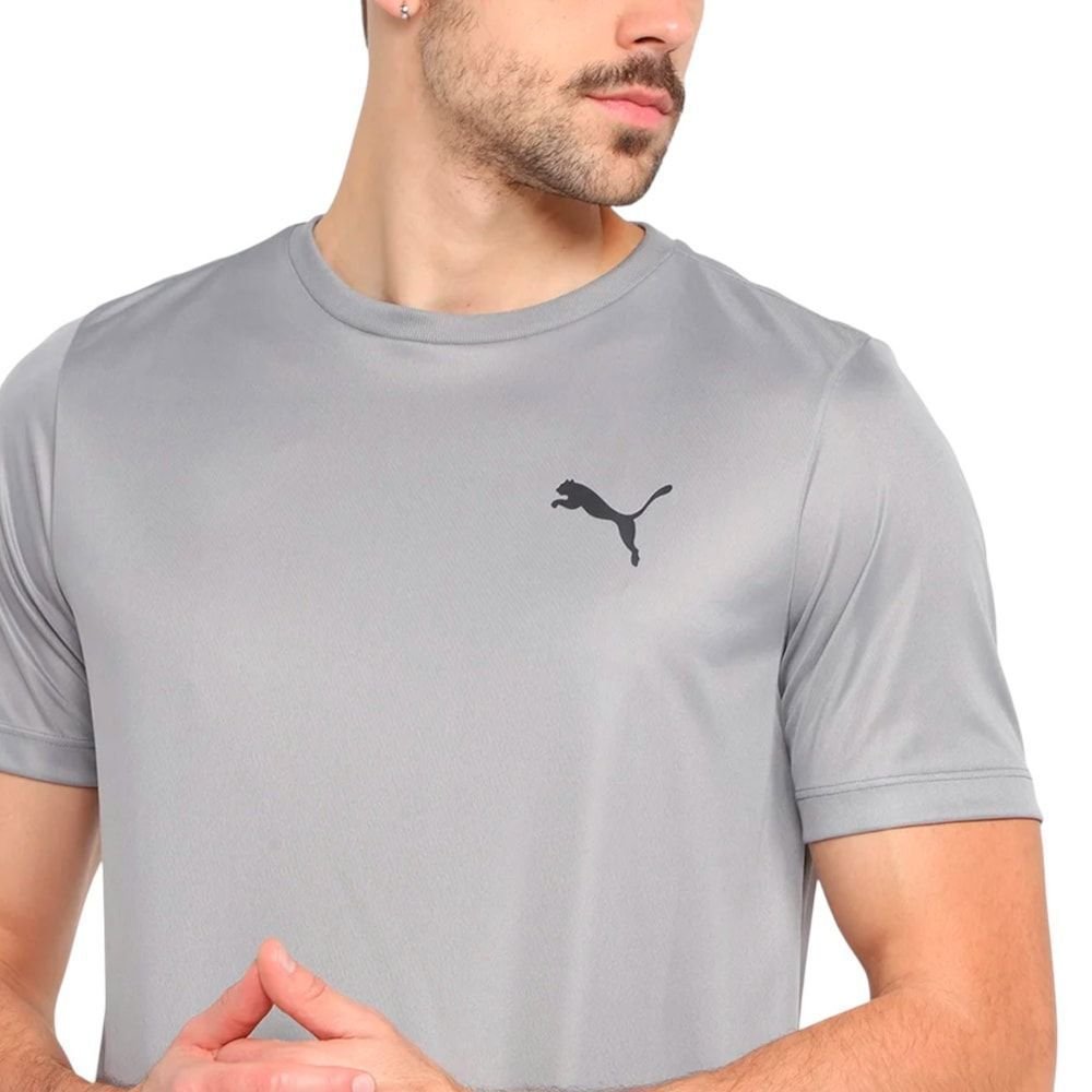 Camiseta Puma Ess Small Logo Poly Masculina Cinza 3