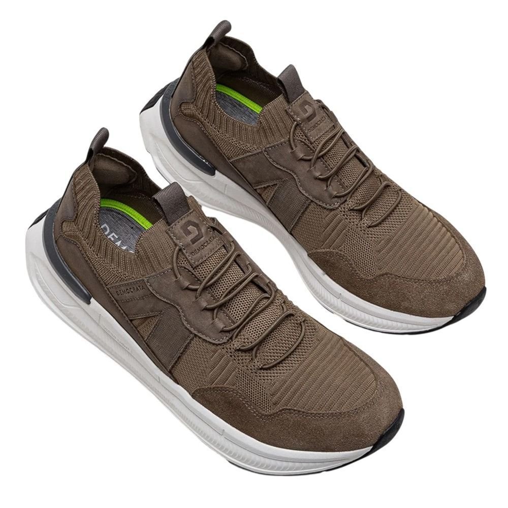 Tênis Democrata Brad Ultra Light Knit Masculino Marrom 2