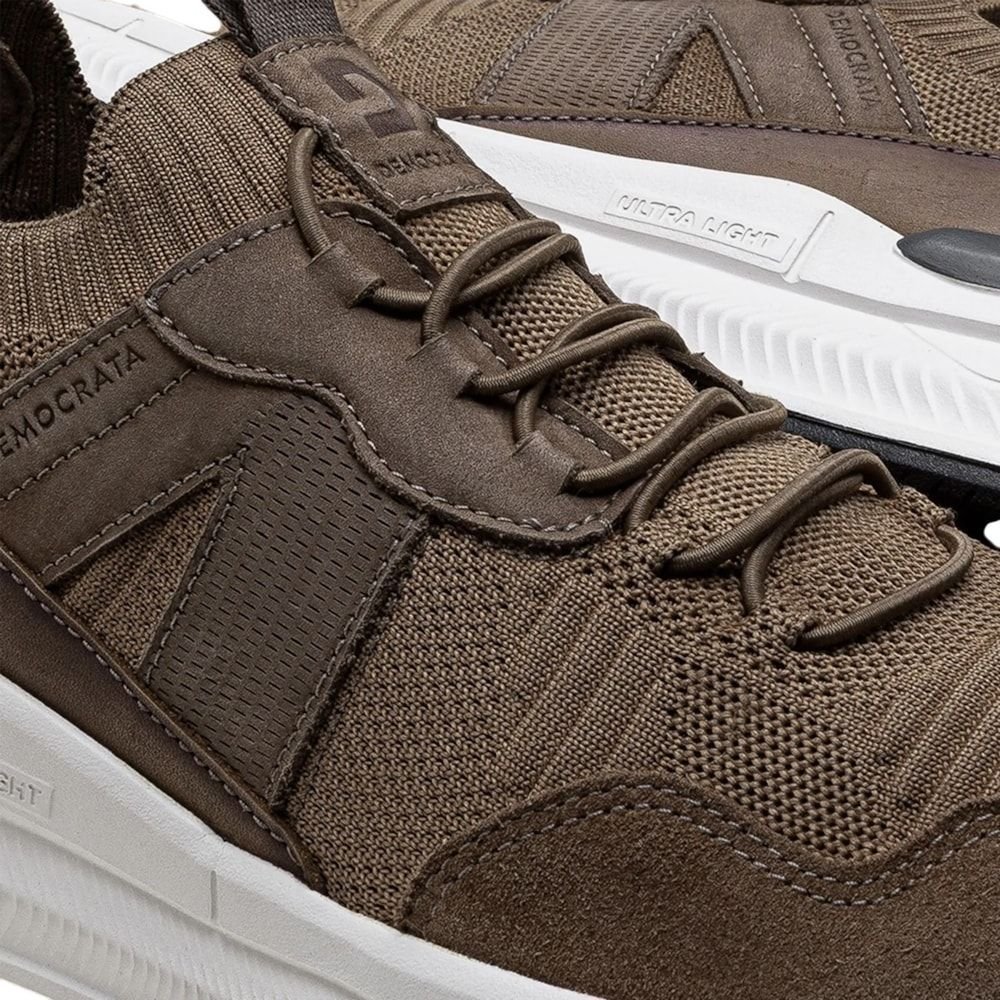 Tênis Democrata Brad Ultra Light Knit Masculino Marrom 4