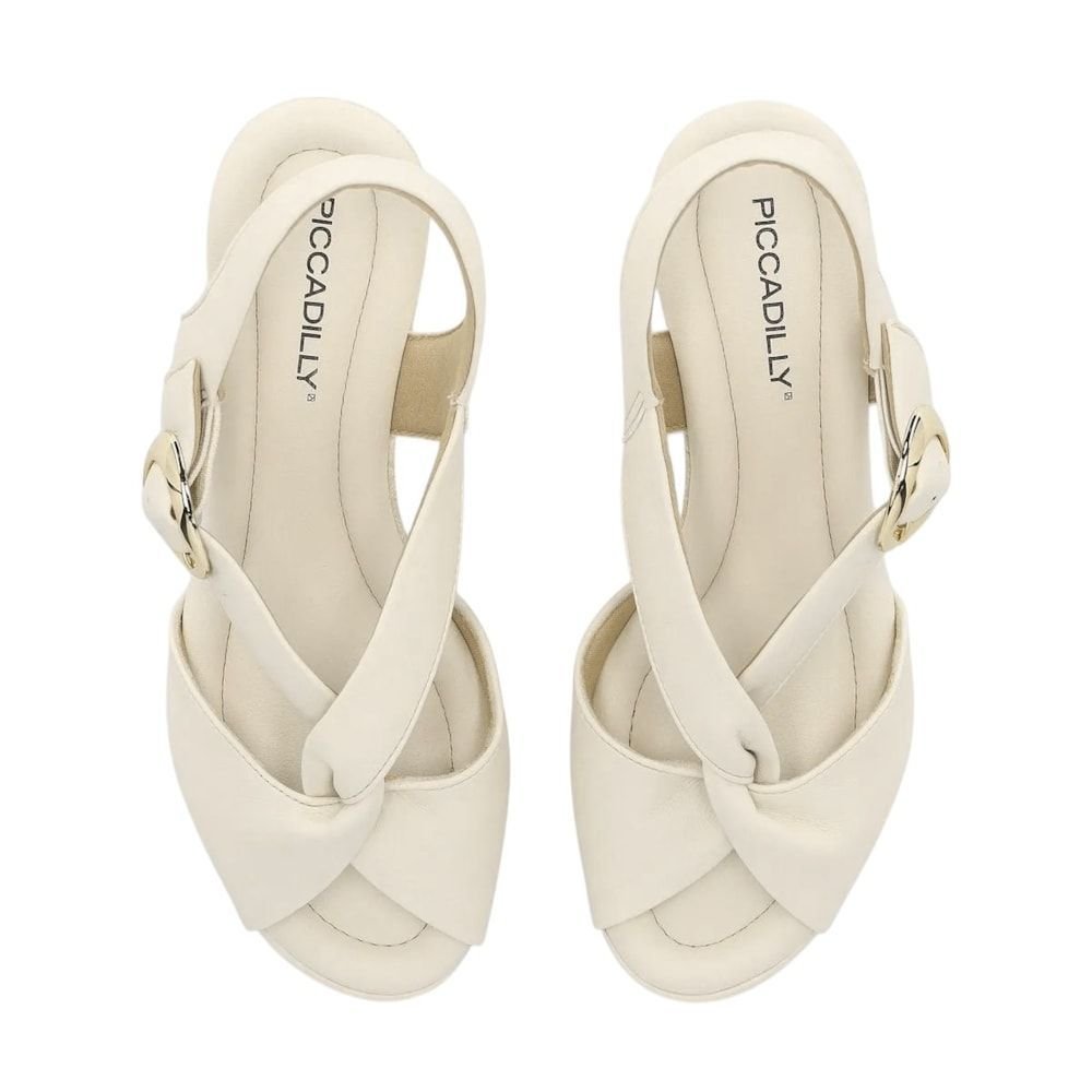 Sandália Piccadilly Alice Salto Anabela Alto Feminina Branco 3