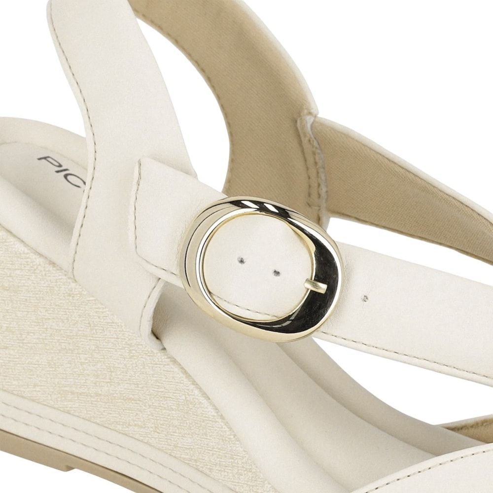 Sandália Piccadilly Alice Salto Anabela Alto Feminina Branco 4