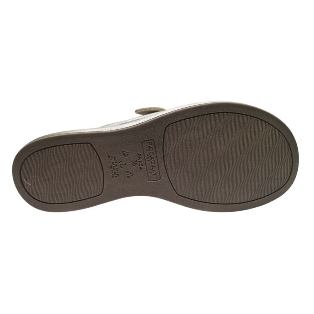 Tamanco Piccadilly Sol Salto Anabela Médio Feminino Dourado 6