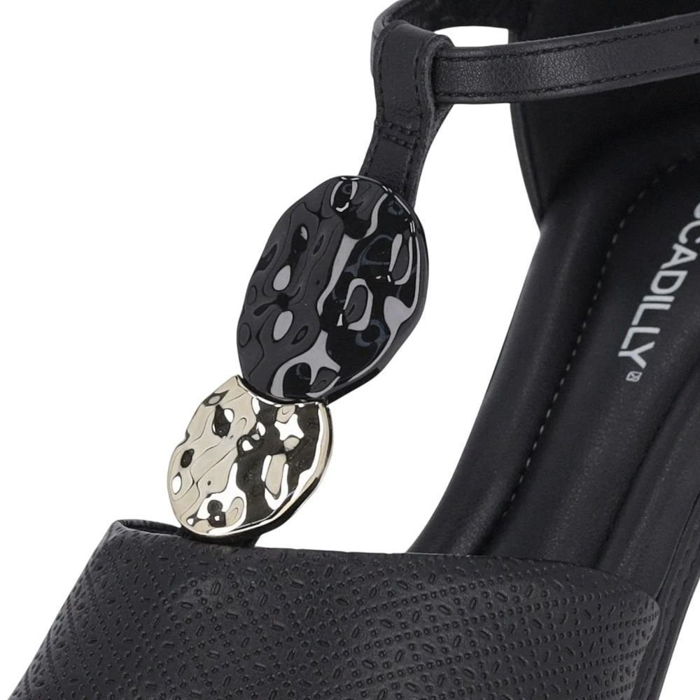 Sandália Piccadilly Paola Salto Médio Feminina Preto 5