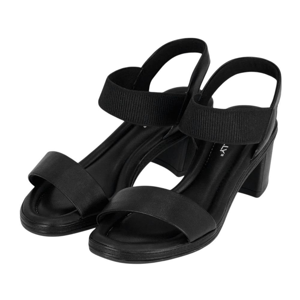 Sandália Piccadilly Paola Salto Médio Feminina Preto 2