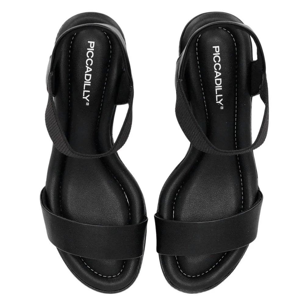 Sandália Piccadilly Paola Salto Médio Feminina Preto 4