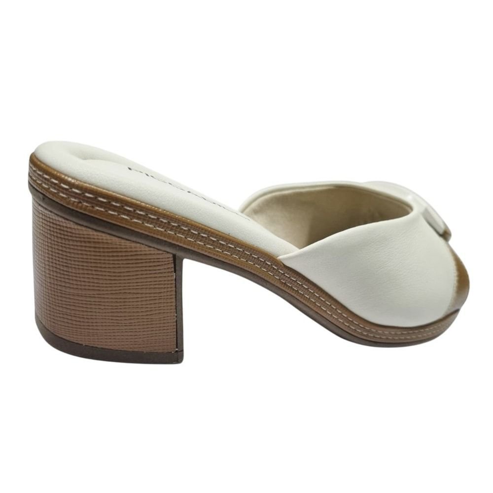 Tamanco Piccadilly Paola Salto Médio Feminino Branco 4