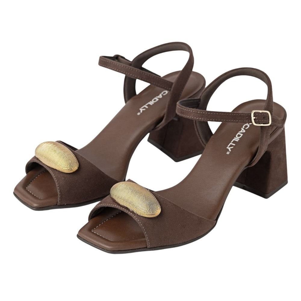 Sandália Piccadilly Flavia Salto Alto Feminina Marrom 2
