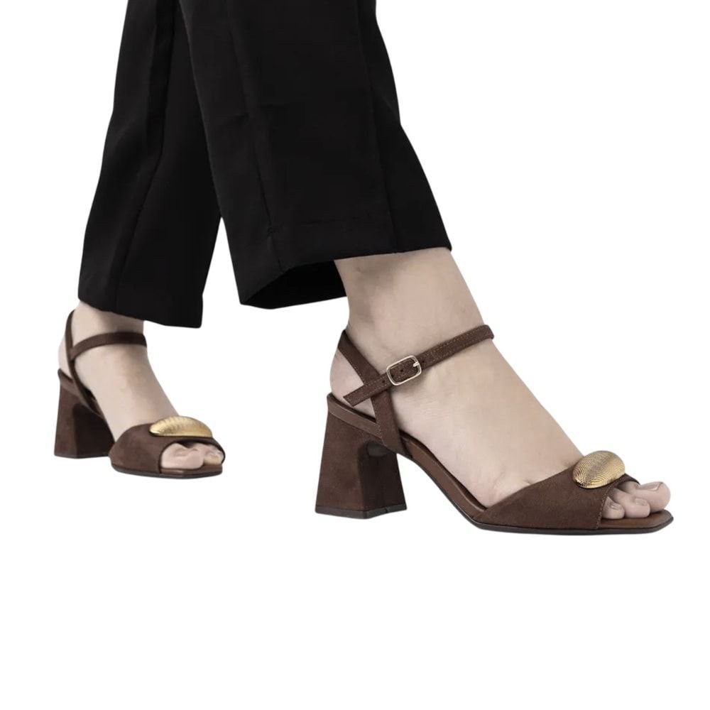 Sandália Piccadilly Flavia Salto Alto Feminina Marrom 4