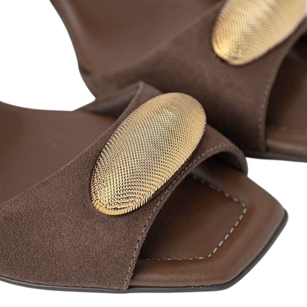 Sandália Piccadilly Flavia Salto Alto Feminina Marrom 5